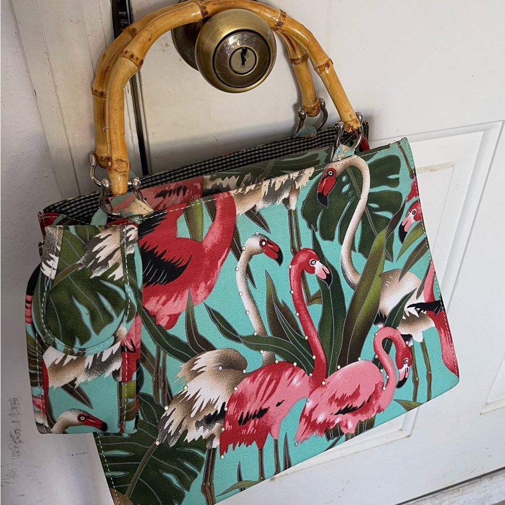 Tropical Flamingo Print Women's Bag